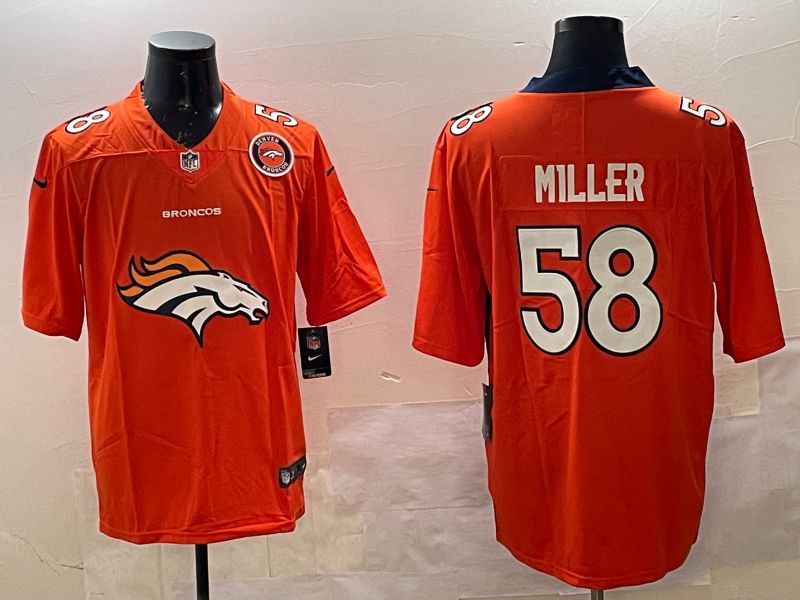 Men Denver Broncos 58 Miller Orange Brigade standard 2025 Nike Limited NFL Jersey style 2